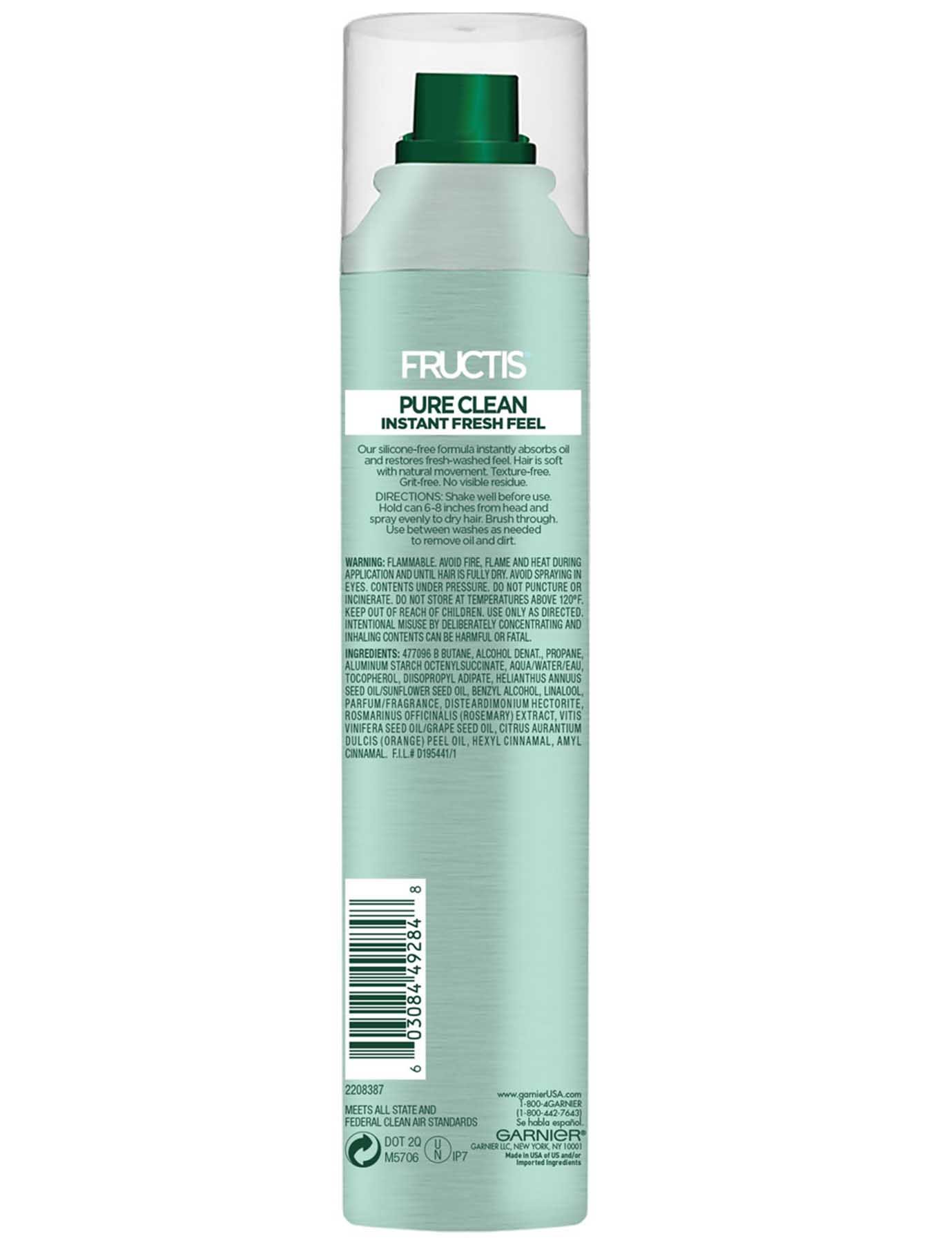 Back view of Pure Clean Dry Shampoo.